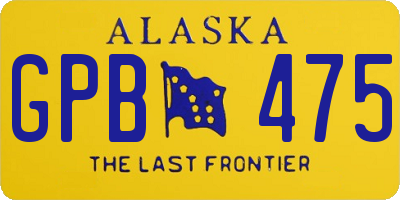 AK license plate GPB475