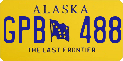 AK license plate GPB488