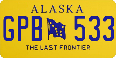 AK license plate GPB533