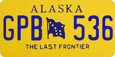 AK license plate GPB536