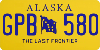 AK license plate GPB580