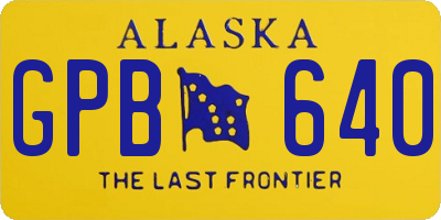 AK license plate GPB640