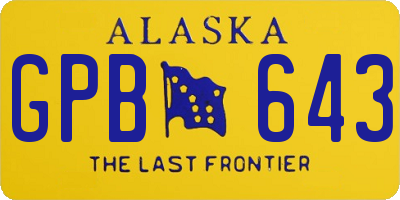 AK license plate GPB643