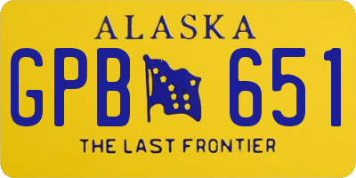 AK license plate GPB651