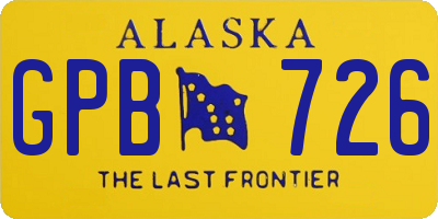 AK license plate GPB726