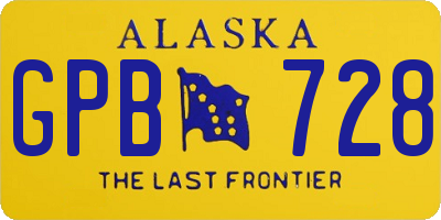 AK license plate GPB728