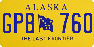 AK license plate GPB760