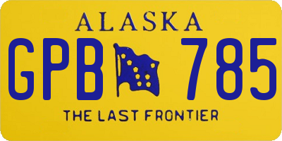 AK license plate GPB785