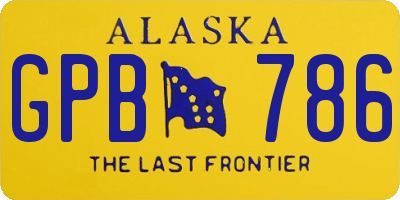 AK license plate GPB786