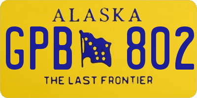 AK license plate GPB802