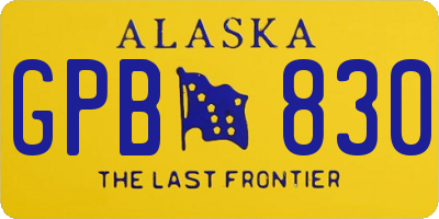 AK license plate GPB830