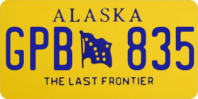 AK license plate GPB835