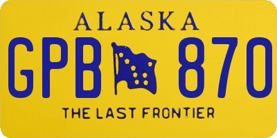 AK license plate GPB870