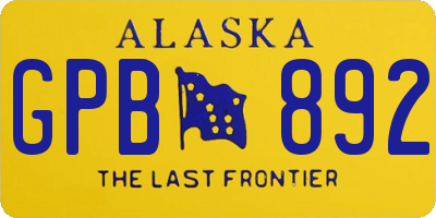 AK license plate GPB892