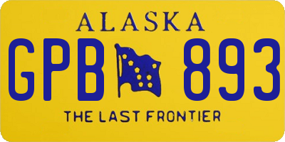 AK license plate GPB893