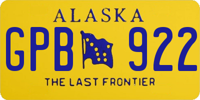 AK license plate GPB922