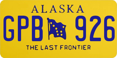 AK license plate GPB926