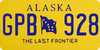 AK license plate GPB928