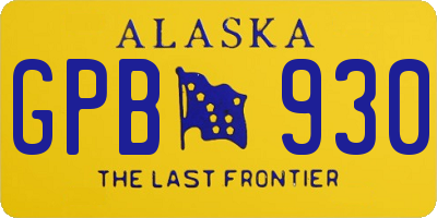 AK license plate GPB930