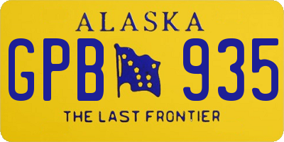 AK license plate GPB935