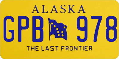 AK license plate GPB978