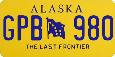 AK license plate GPB980