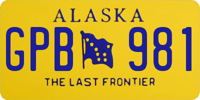AK license plate GPB981