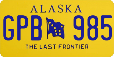AK license plate GPB985