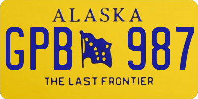 AK license plate GPB987