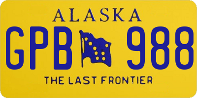 AK license plate GPB988