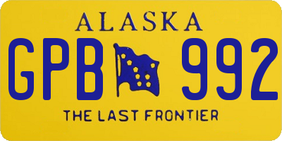 AK license plate GPB992