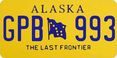 AK license plate GPB993