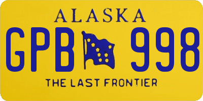 AK license plate GPB998