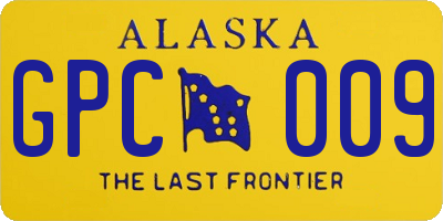 AK license plate GPC009