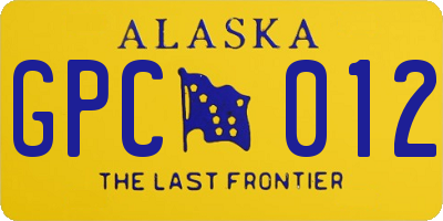 AK license plate GPC012