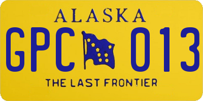 AK license plate GPC013