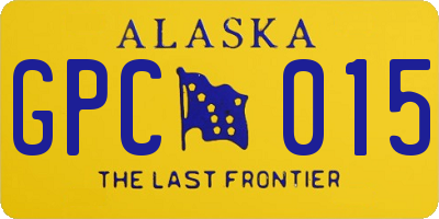 AK license plate GPC015