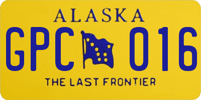 AK license plate GPC016