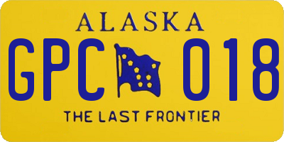 AK license plate GPC018