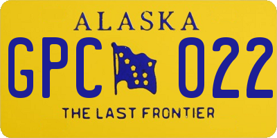 AK license plate GPC022