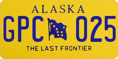 AK license plate GPC025