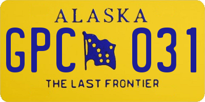 AK license plate GPC031