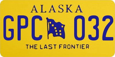 AK license plate GPC032