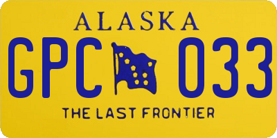 AK license plate GPC033