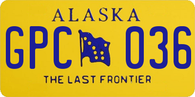 AK license plate GPC036