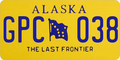 AK license plate GPC038
