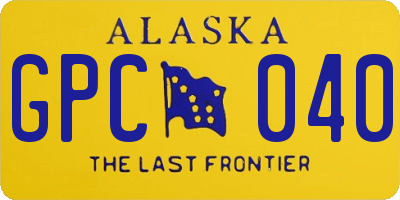 AK license plate GPC040