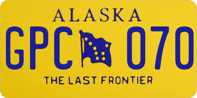 AK license plate GPC070