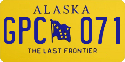 AK license plate GPC071