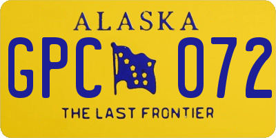 AK license plate GPC072